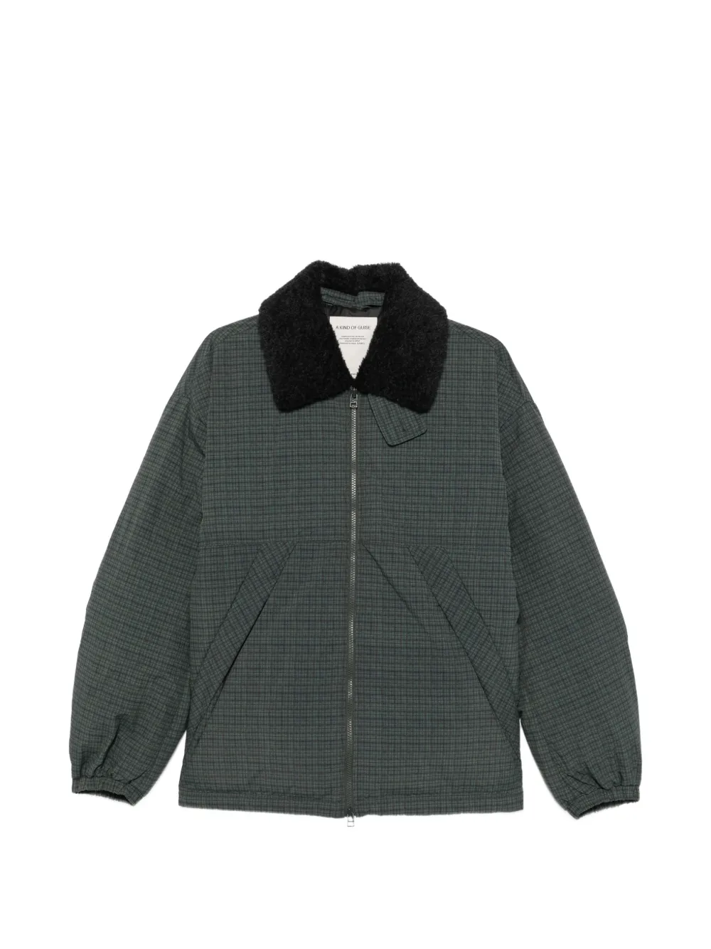 A Kind of Guise Esca check puffer jacket - Verde