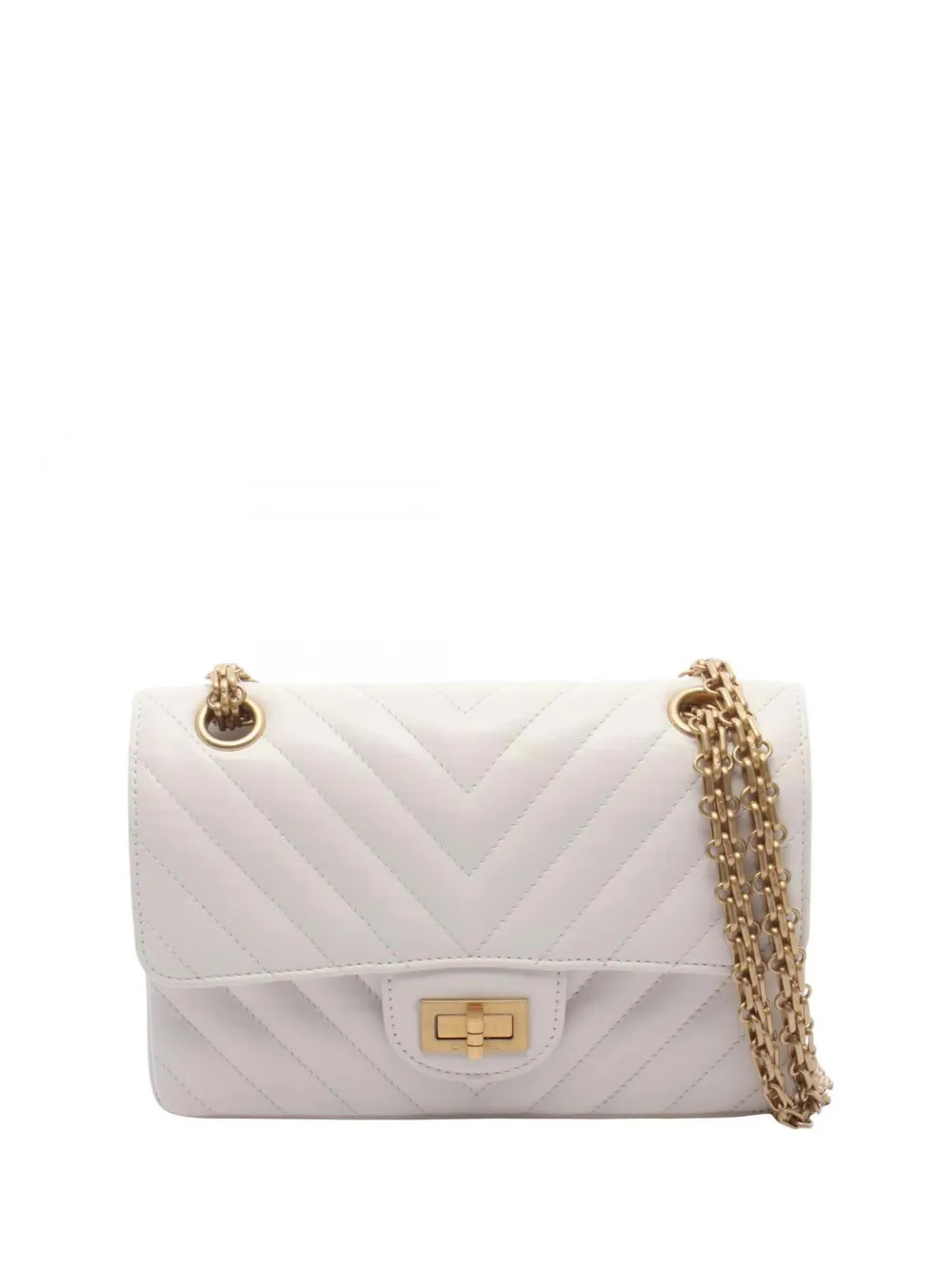 CHANEL Pre-Owned 2021-2026 Reissue 2.55 Chevron Calfskin Single Flap 224 shoulder bag - Bianco