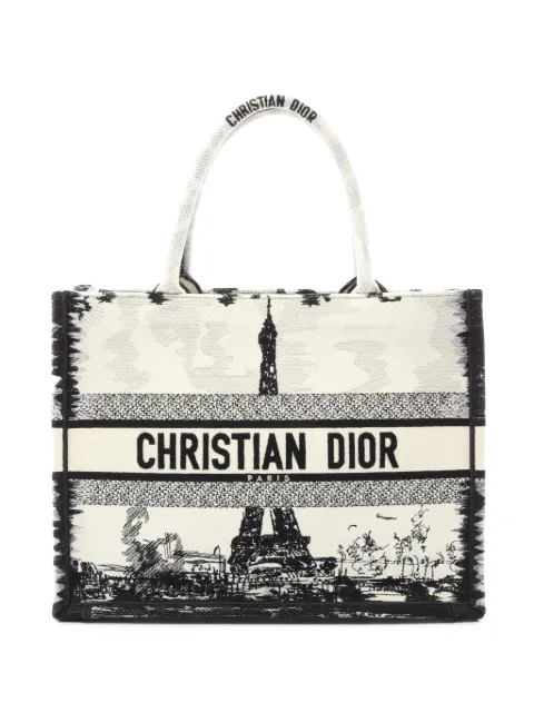 Christian Dior Pre-Owned 2000-2026 Medium Embroidered Canvas Eiffel Tower Book tote bag