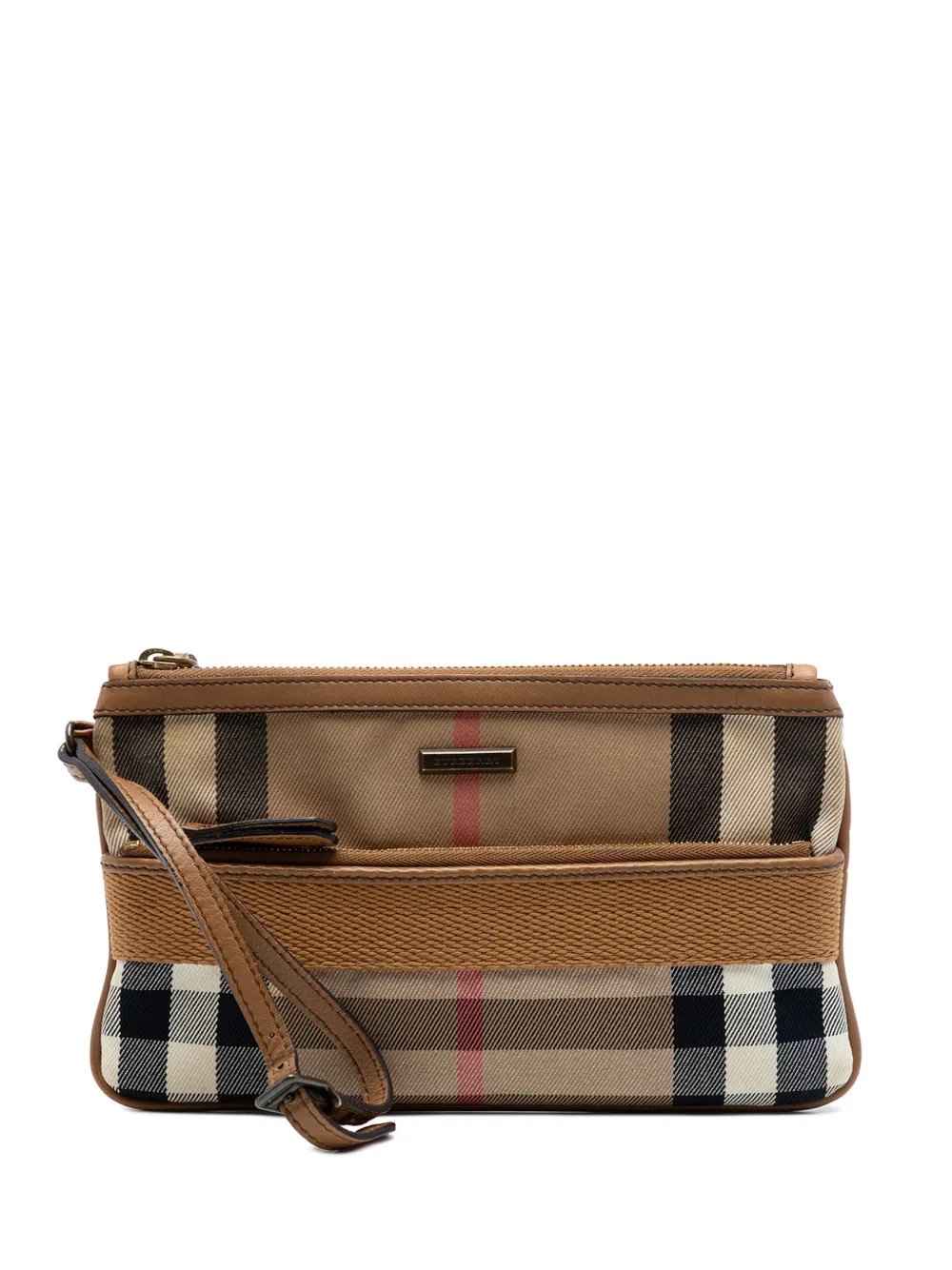 Burberry Pre-Owned 2000-2017 House Check Canvas Wristlet clutch bag - Marrone