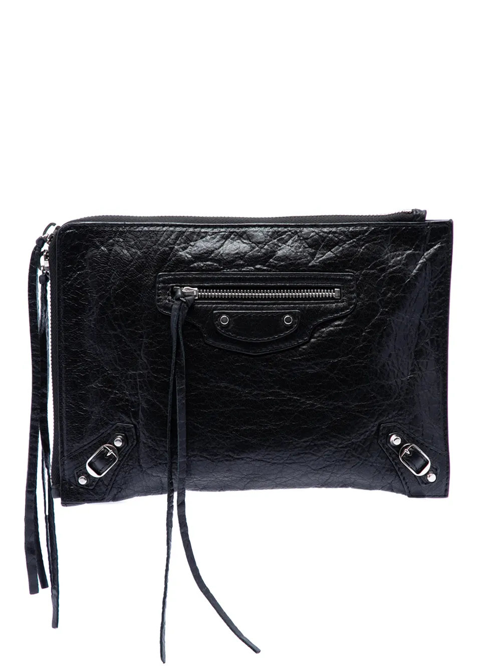 Balenciaga Pre-Owned 2017 Lambskin Motocross Classic Flat clutch bag - Nero