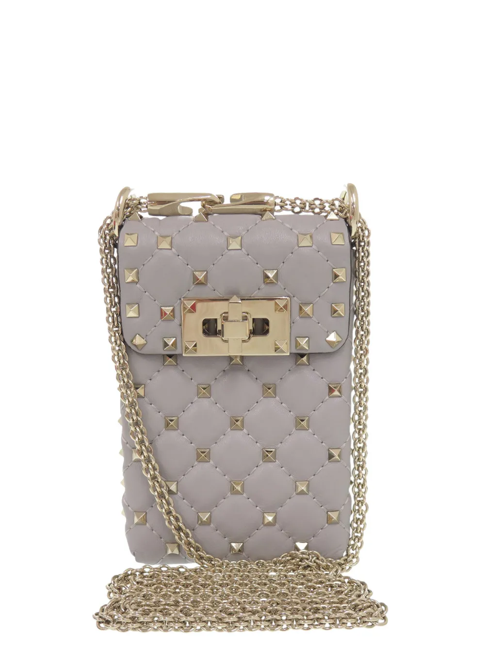Valentino Garavani Pre-Owned 2010-2016 Lambskin Rockstud Spike Phone Case crossbody bag - Grigio