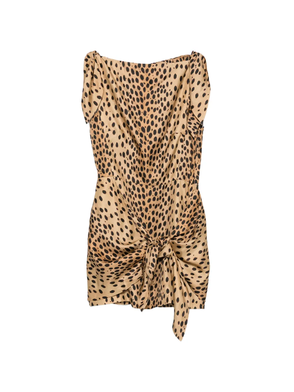 Cult Gaia Isma leopard-print knot-detail mini dress - Neutrals