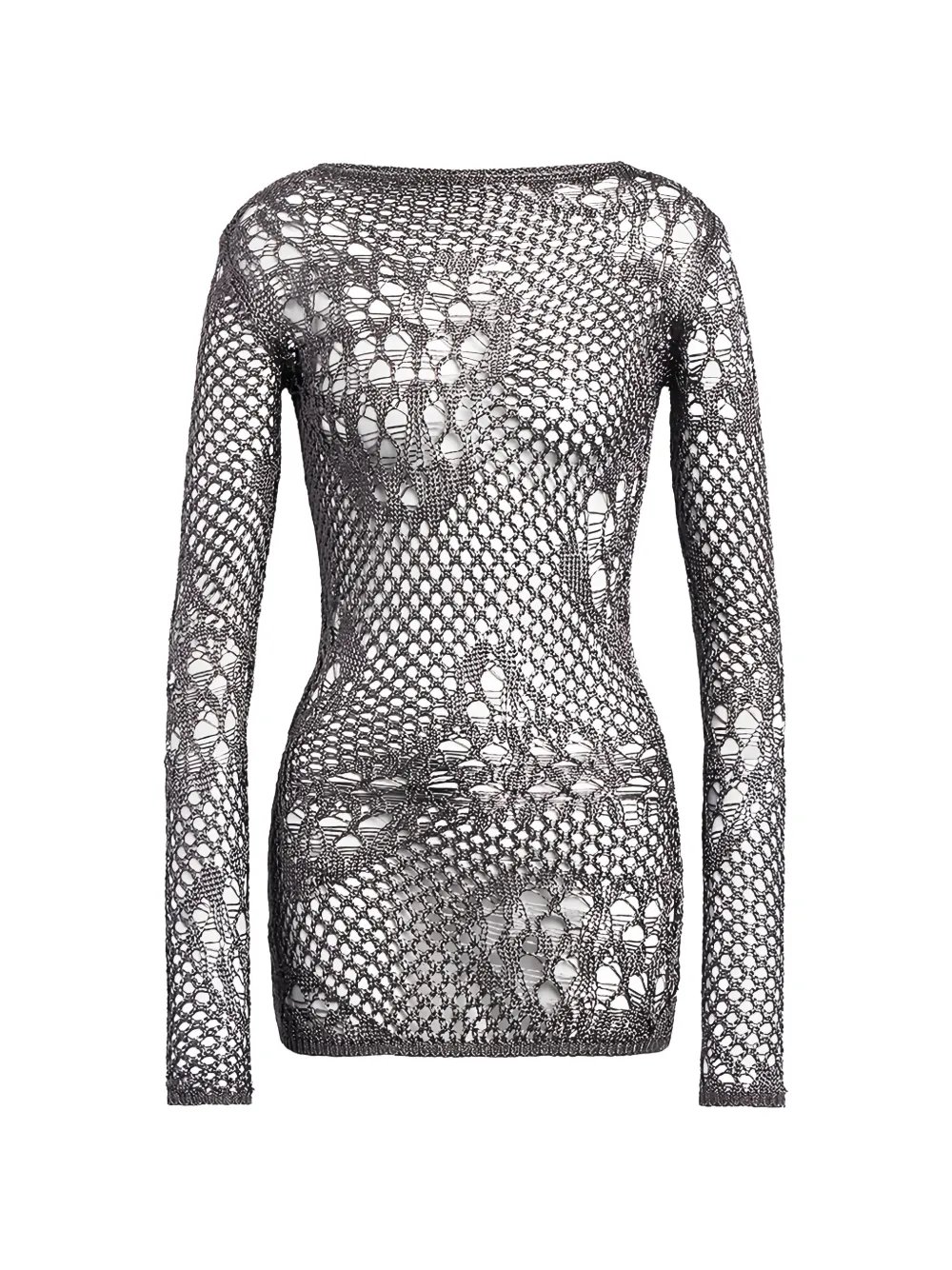 DONDUP distressed open-knit mini dress - Grigio