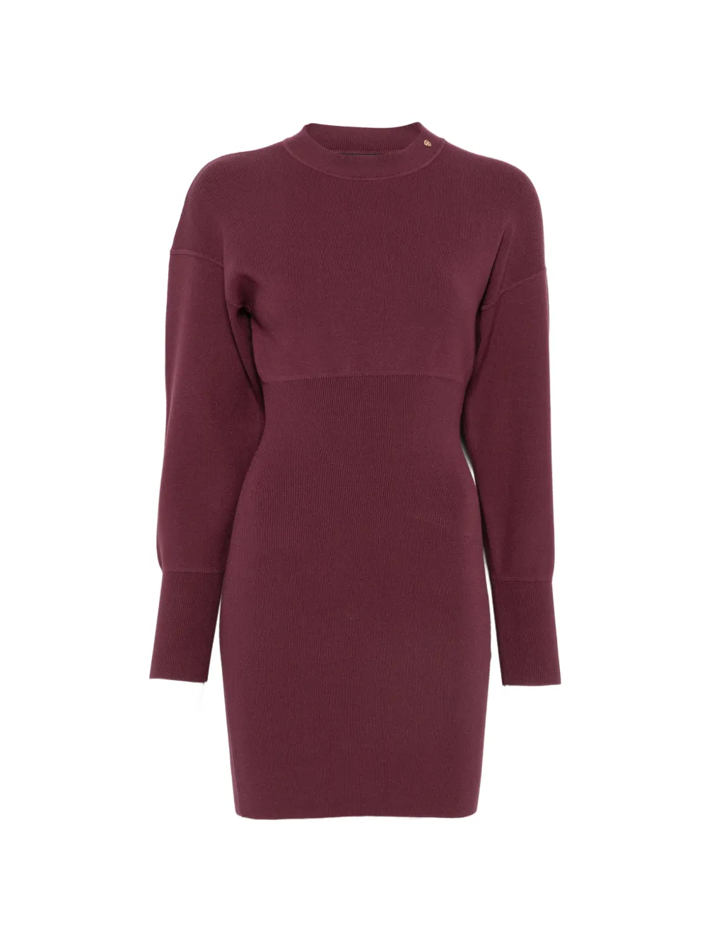 ANINE BING Imane ribbed-knit long-sleeve mini dress - Red