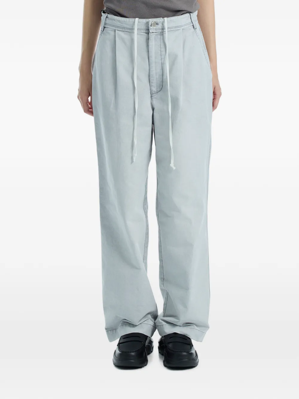 Low Classic drawstring washed-cotton trousers - Blu