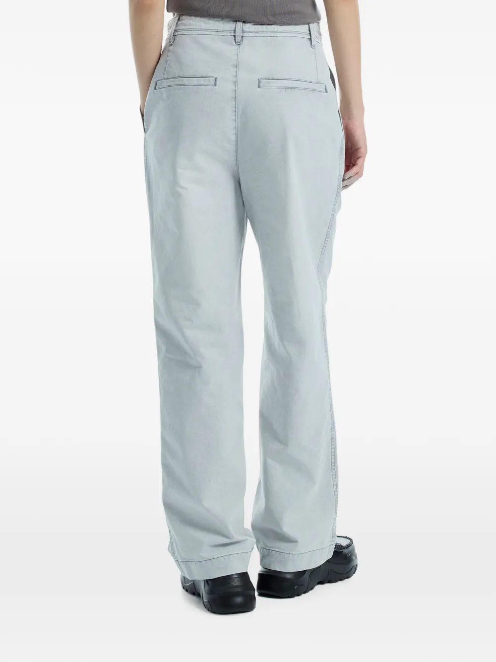 Low Classic Broek met trekkoord en verwassen katoenen Blauw