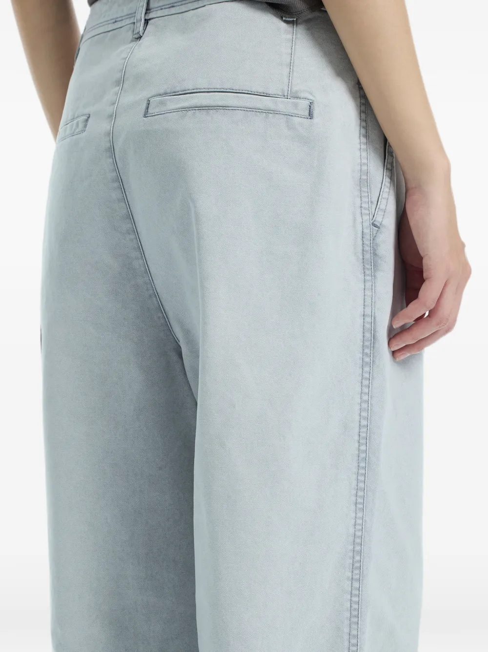 Low Classic Broek met trekkoord en verwassen katoenen Blauw