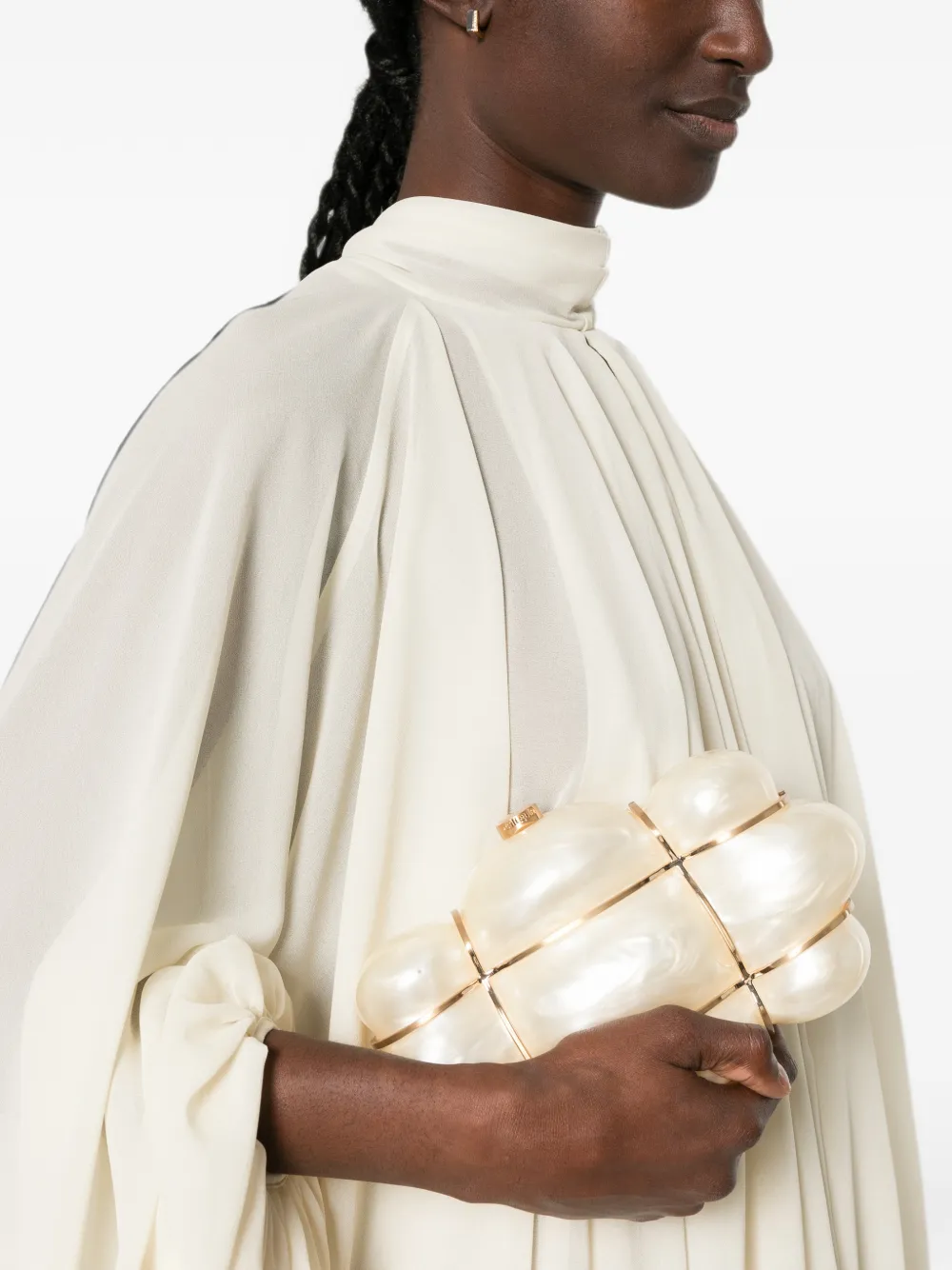 Cult Gaia Bolla clutch met parel-effect Beige