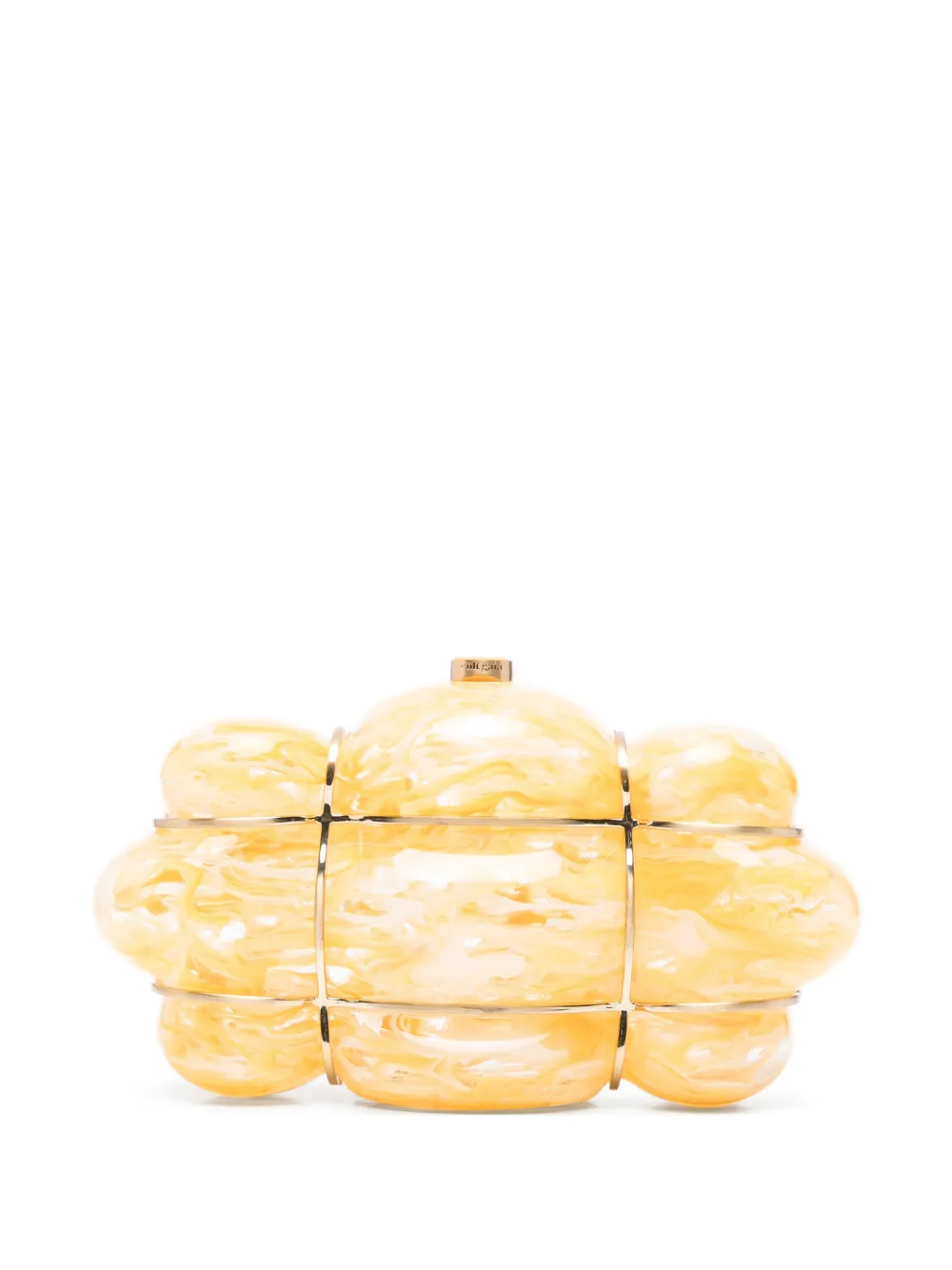 Cult Gaia Bolla marble-effect clutch bag - Giallo