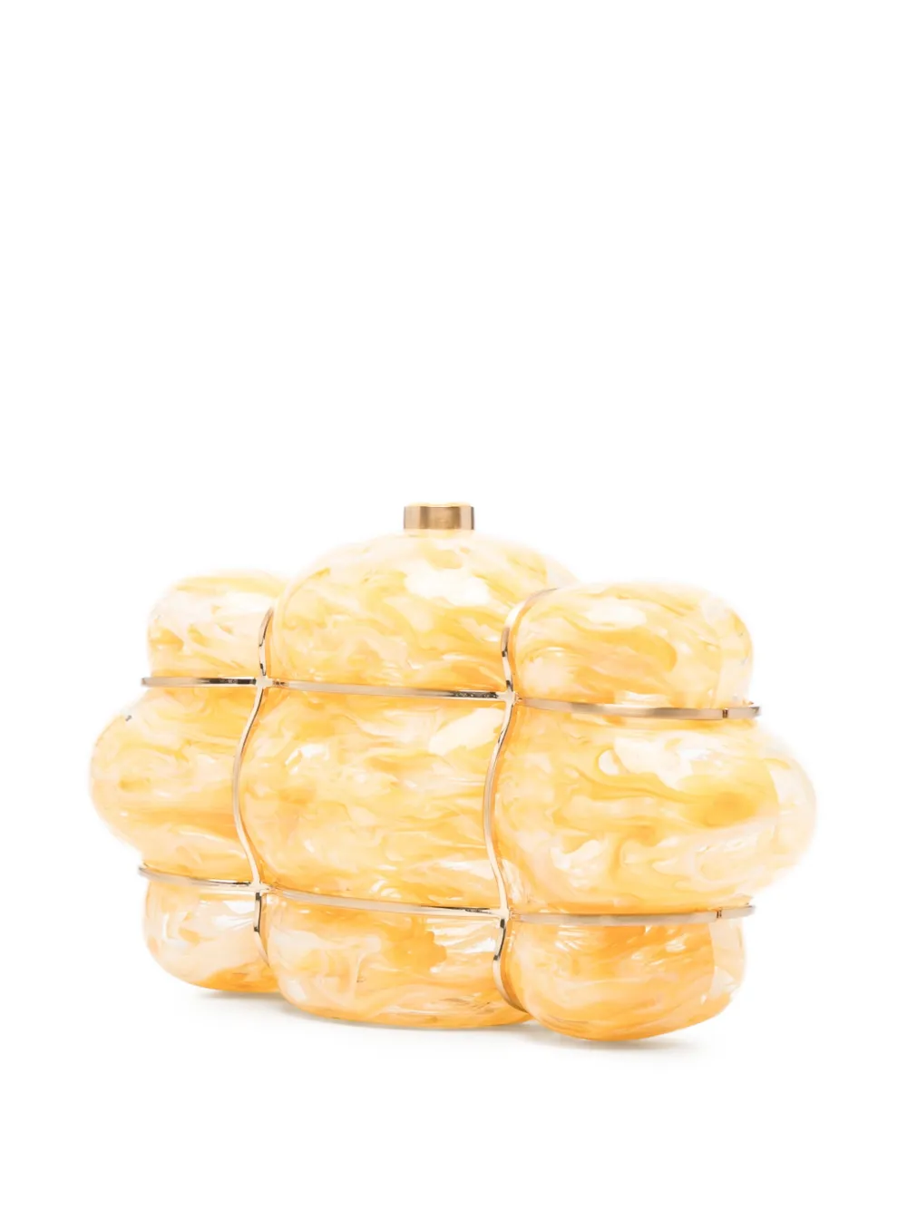 Cult Gaia Bolla clutch met marmer-effect Geel