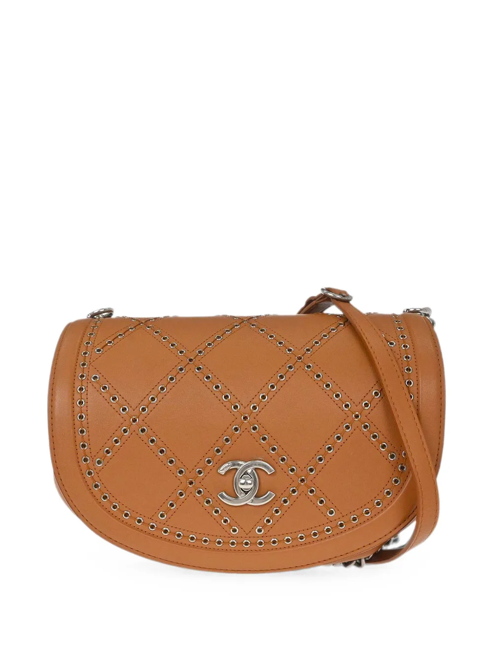 CHANEL Pre-Owned 2017 Coco Eyelets shoulder bag - Marrone