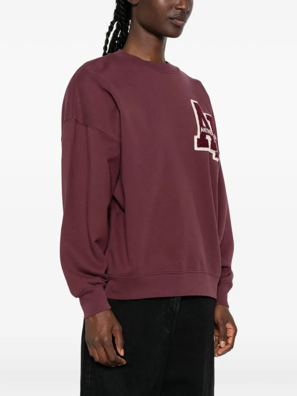 ANINE BING Miles sweater met logopatch Rood