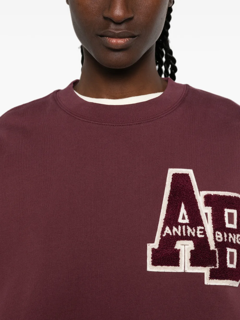 ANINE BING Miles sweater met logopatch Rood