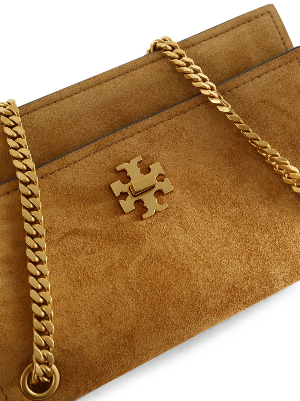 Tory Burch Schoudertas met logoplakkaat Beige