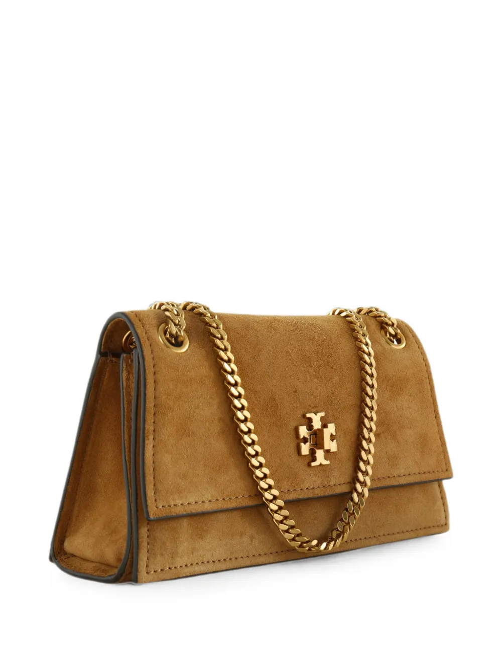 Tory Burch Schoudertas met logoplakkaat Beige