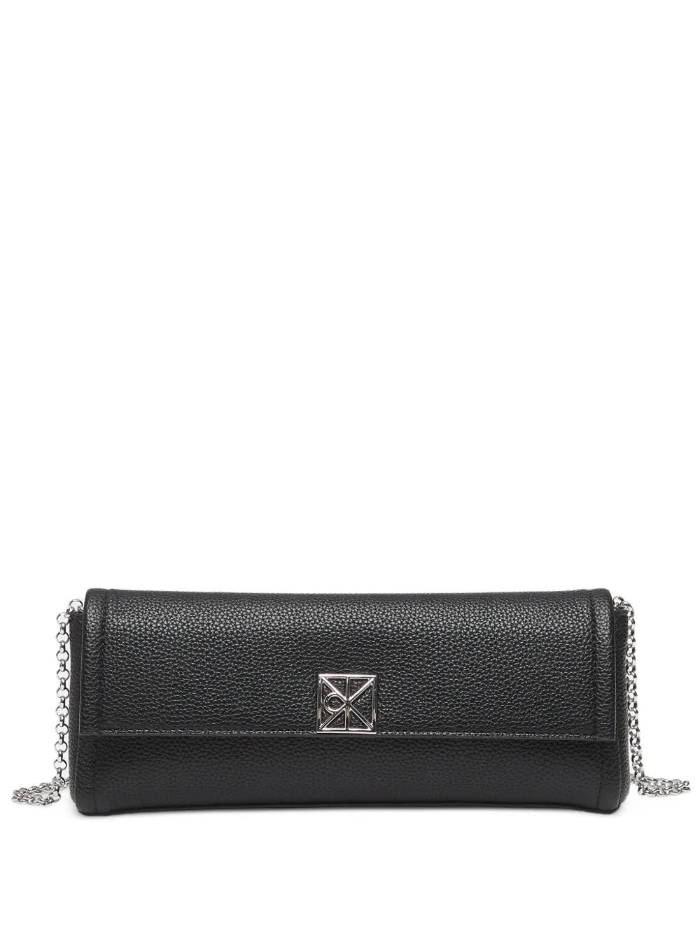 Calvin Klein logo-plaque chain-strap clutch bag - Nero