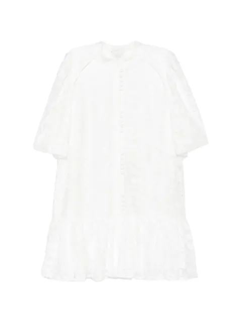 Paper Lace floral-pattern mini shirt dress