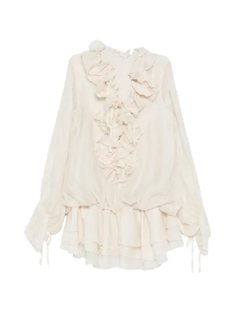 Paper Lace Barbie ruffled tiered mini dress