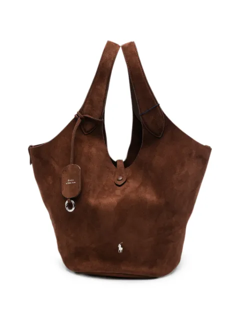 Polo Ralph Lauren logo-embroidered suede tote bag