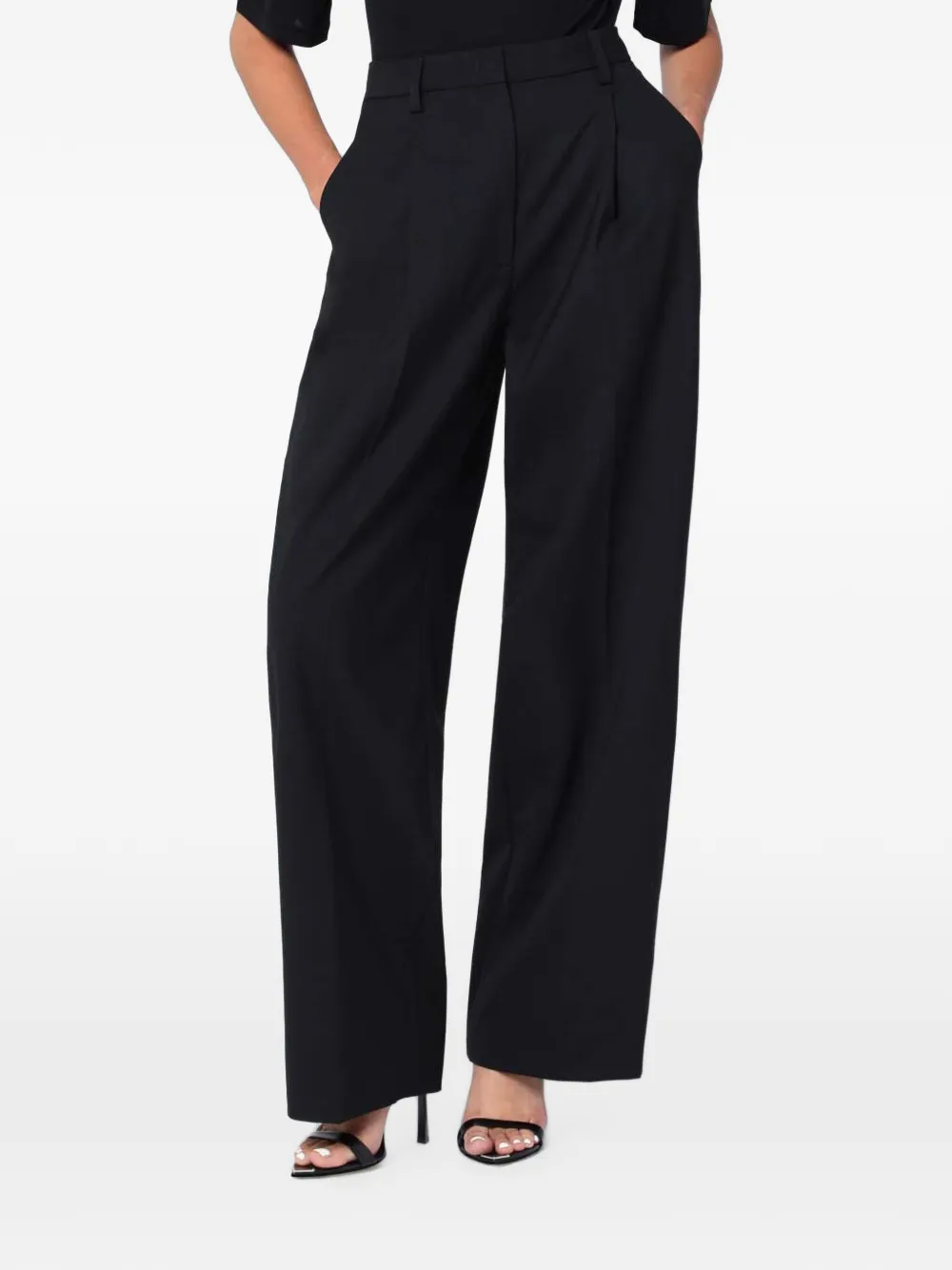 THELATEST pleated wide-leg trousers - Nero