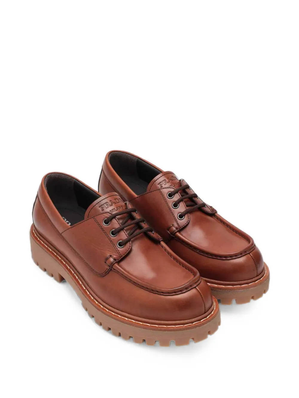 Prada leather lug-sole derby shoes Bruin