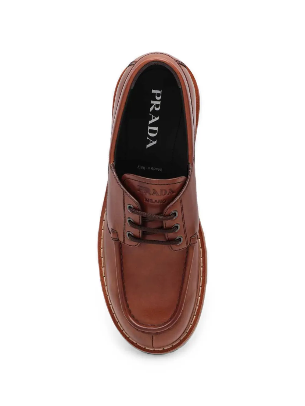 Prada leather lug-sole derby shoes Bruin
