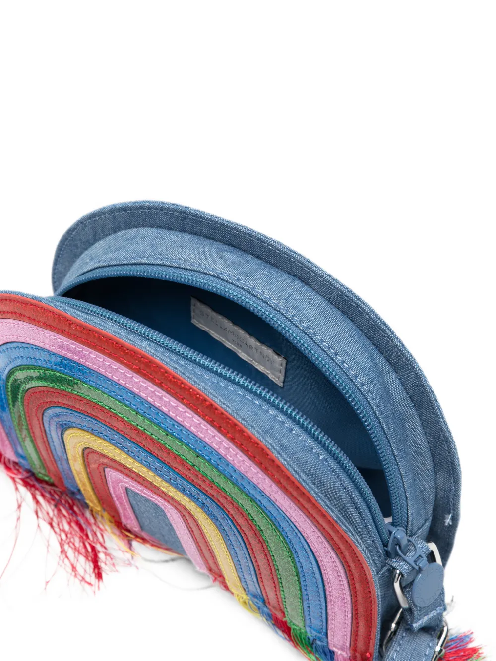 Stella McCartney Kids Schoudertas met regenboog-patroon en franje Blauw