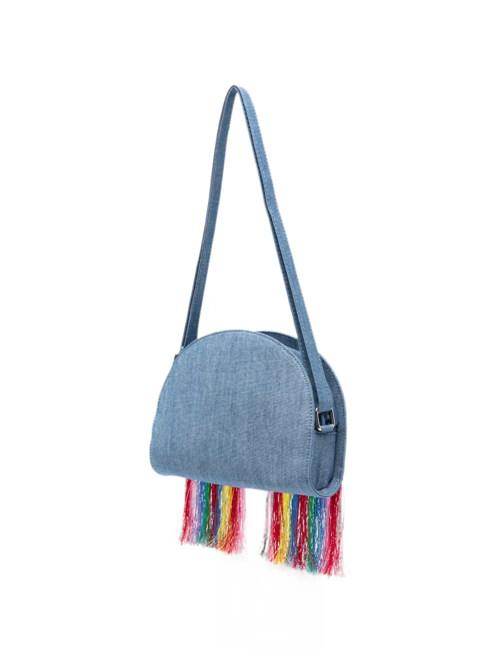 Stella McCartney Kids Schoudertas met regenboog-patroon en franje Blauw