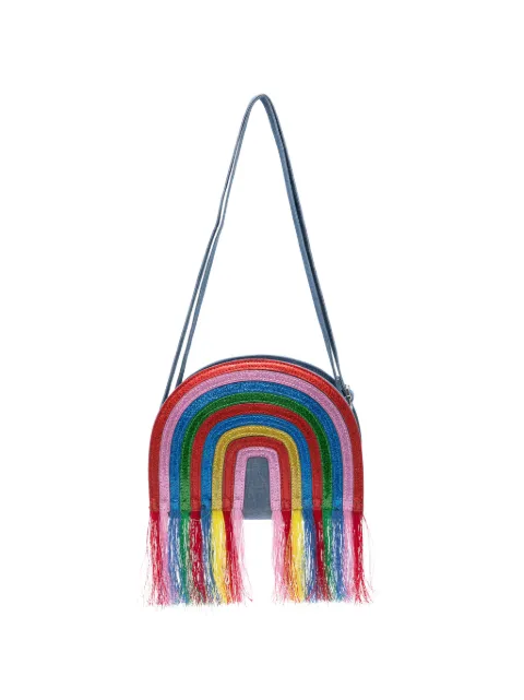 Stella McCartney Kids rainbow-fringe cotton shoulder bag