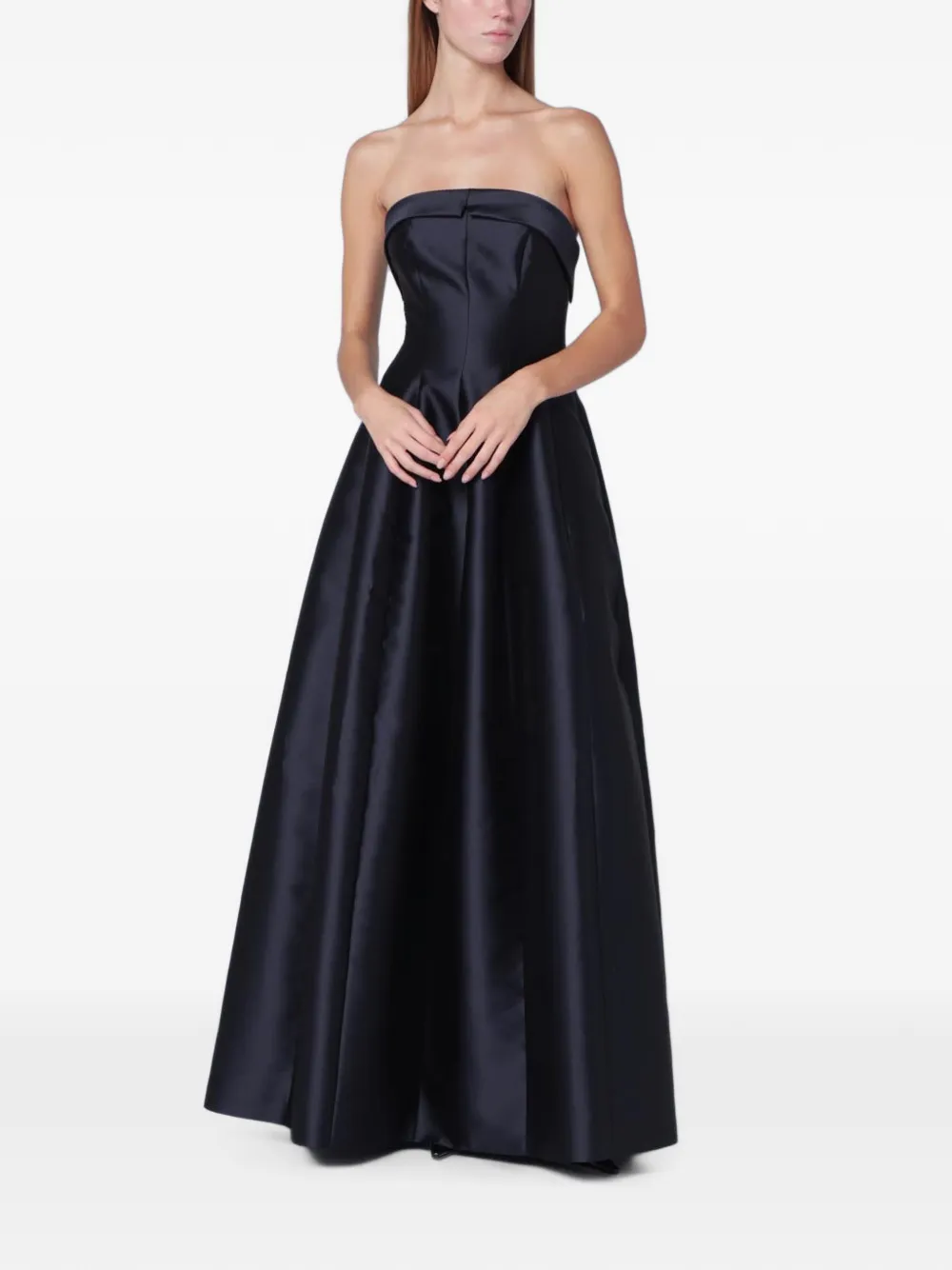 Alberta Ferretti strapless pleated maxi dress - Blu