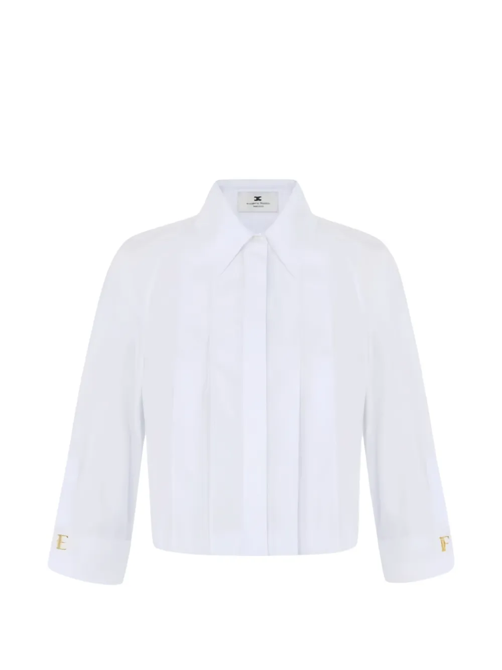 Elisabetta Franchi cropped pintuck shirt - White