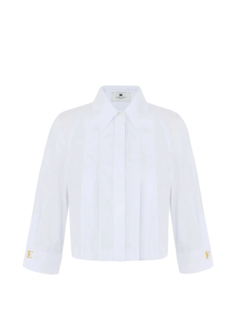 Elisabetta Franchi Cropped blouse met gesmockte neus Wit