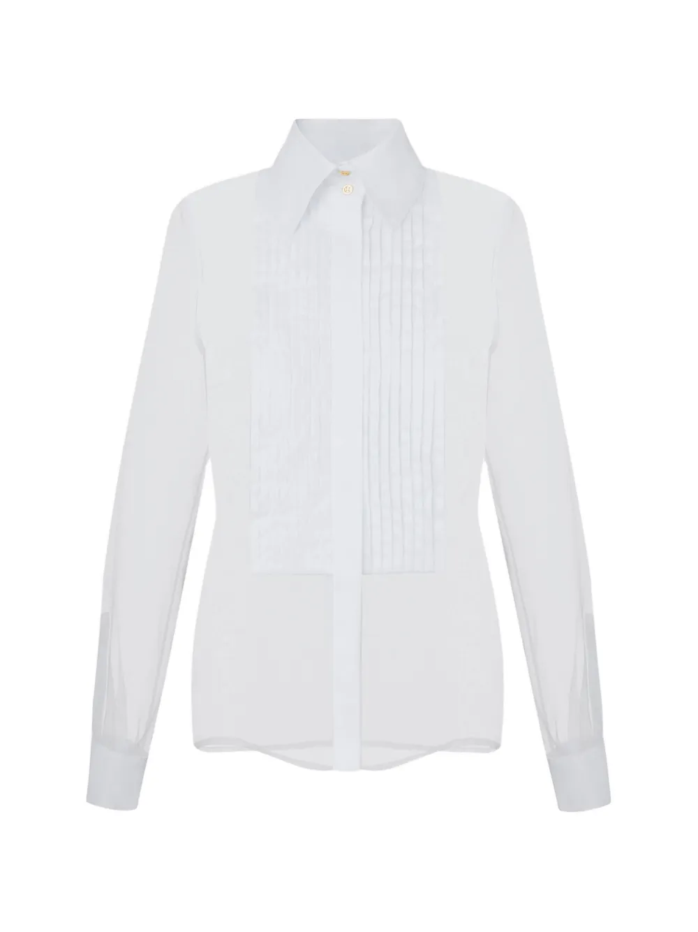 Elisabetta Franchi Doorzichtige blouse met plooien Wit