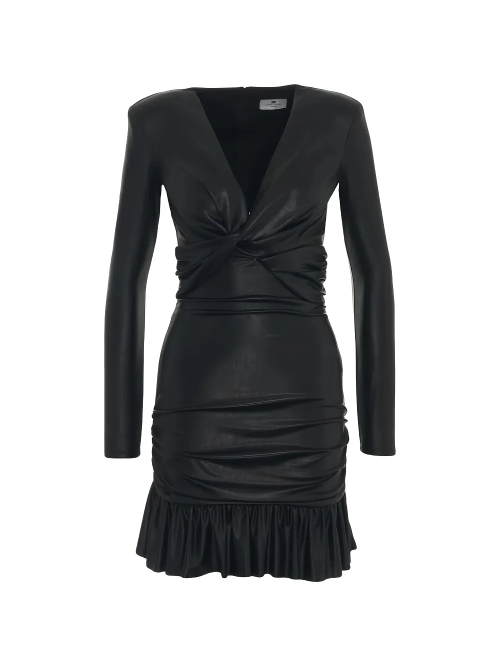 Elisabetta Franchi ruffled-hem mini dress - Schwarz