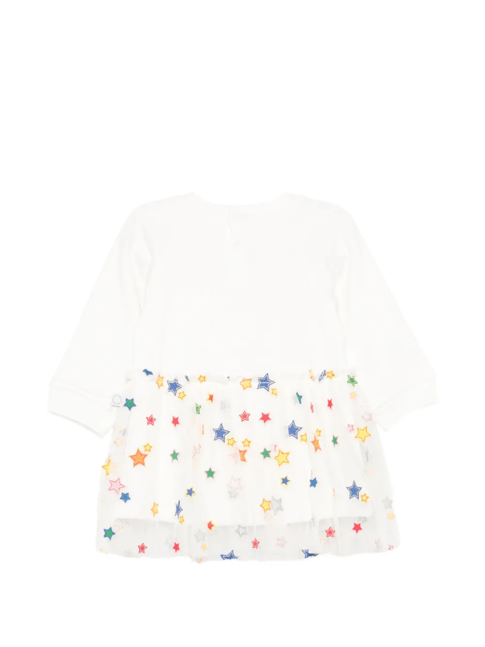 Stella McCartney Kids Jurk met regenboogpatch en sterprint Wit