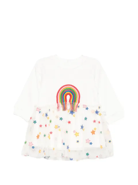 Stella McCartney Kids vestido con estampado de estrella y parche de arcoíris