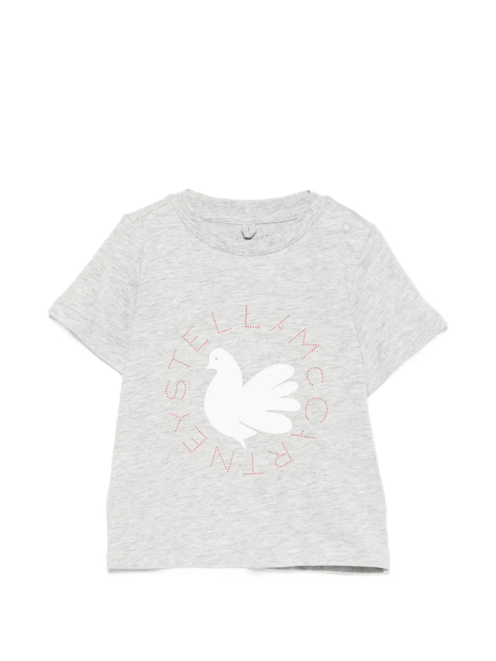 Stella McCartney Kids dove-print logo-detail T-shirt - Grigio