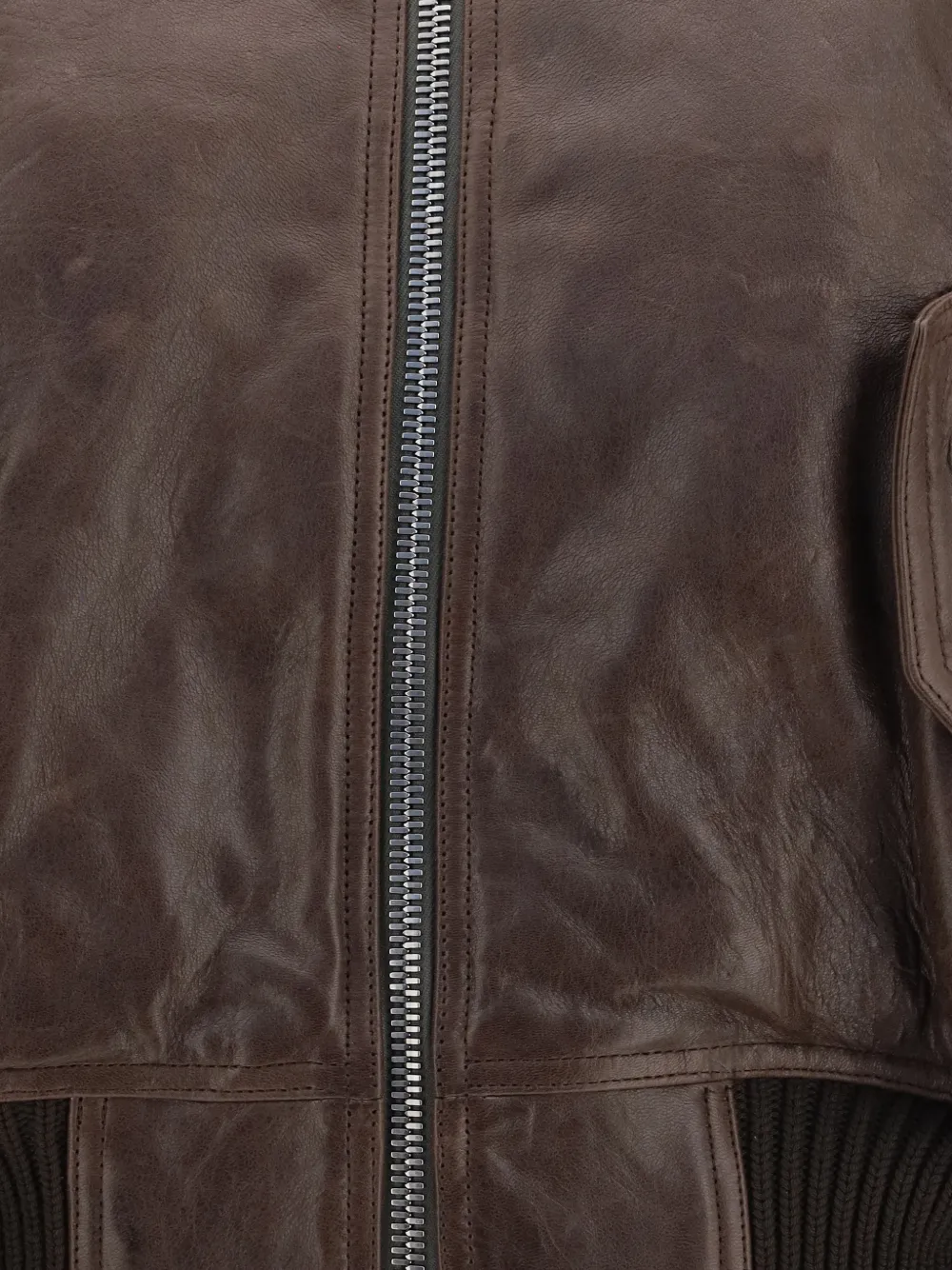 Rick Owens Leren jack Bruin