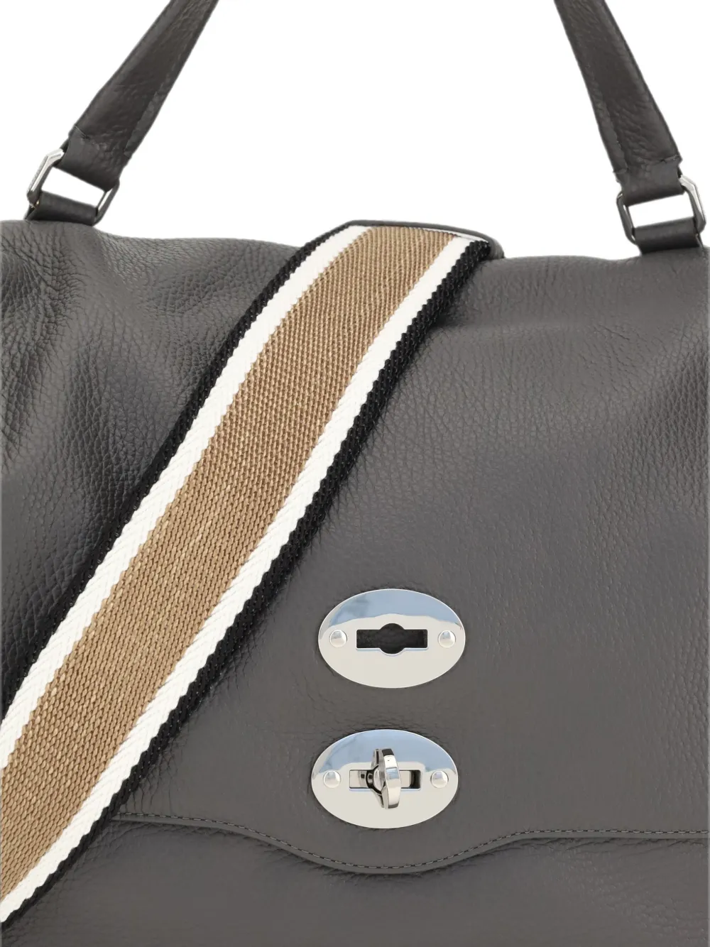 Zanellato Postina Daily leren medium shopper met studs Grijs