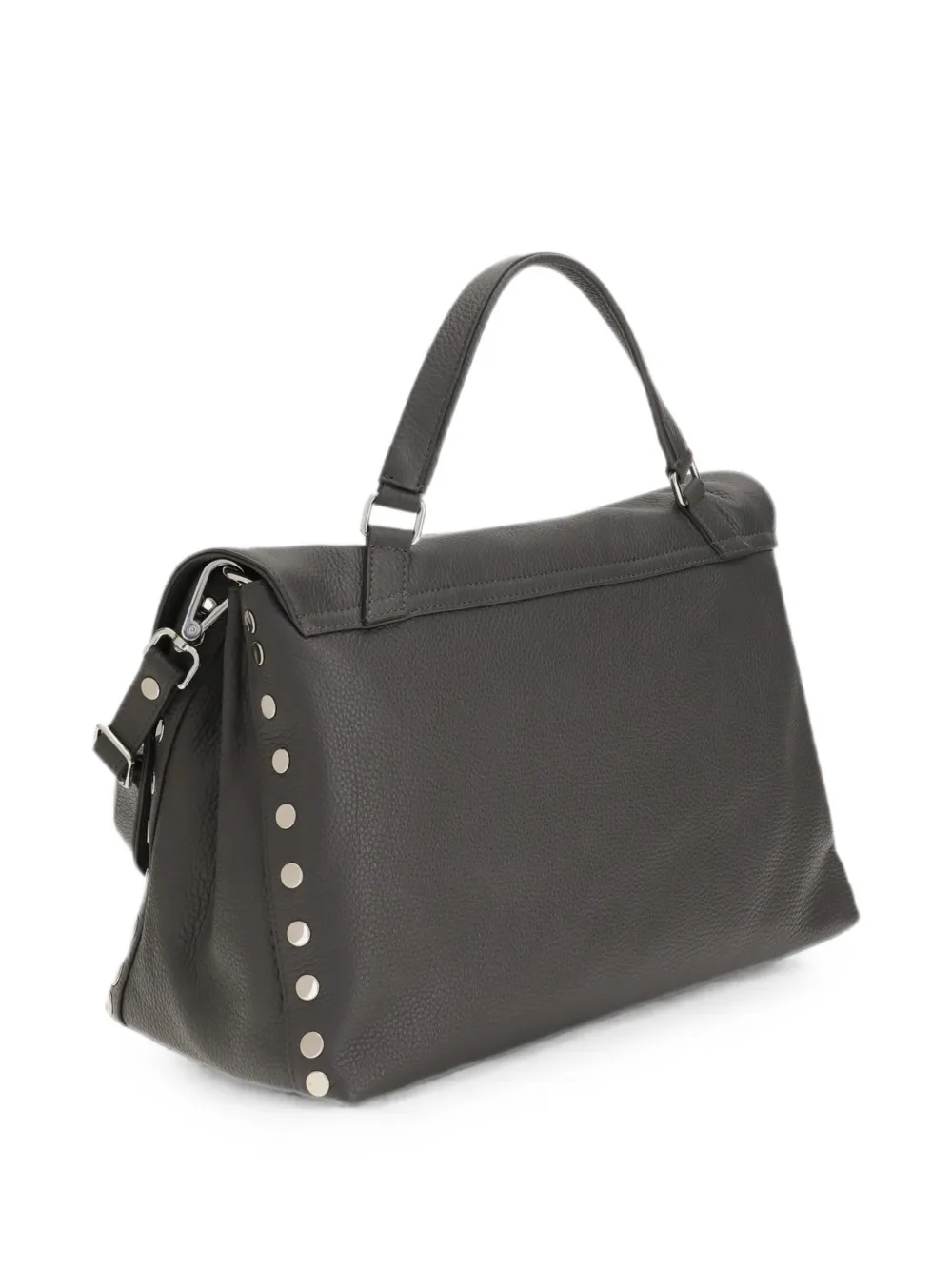 Zanellato Postina Daily leren medium shopper met studs Grijs
