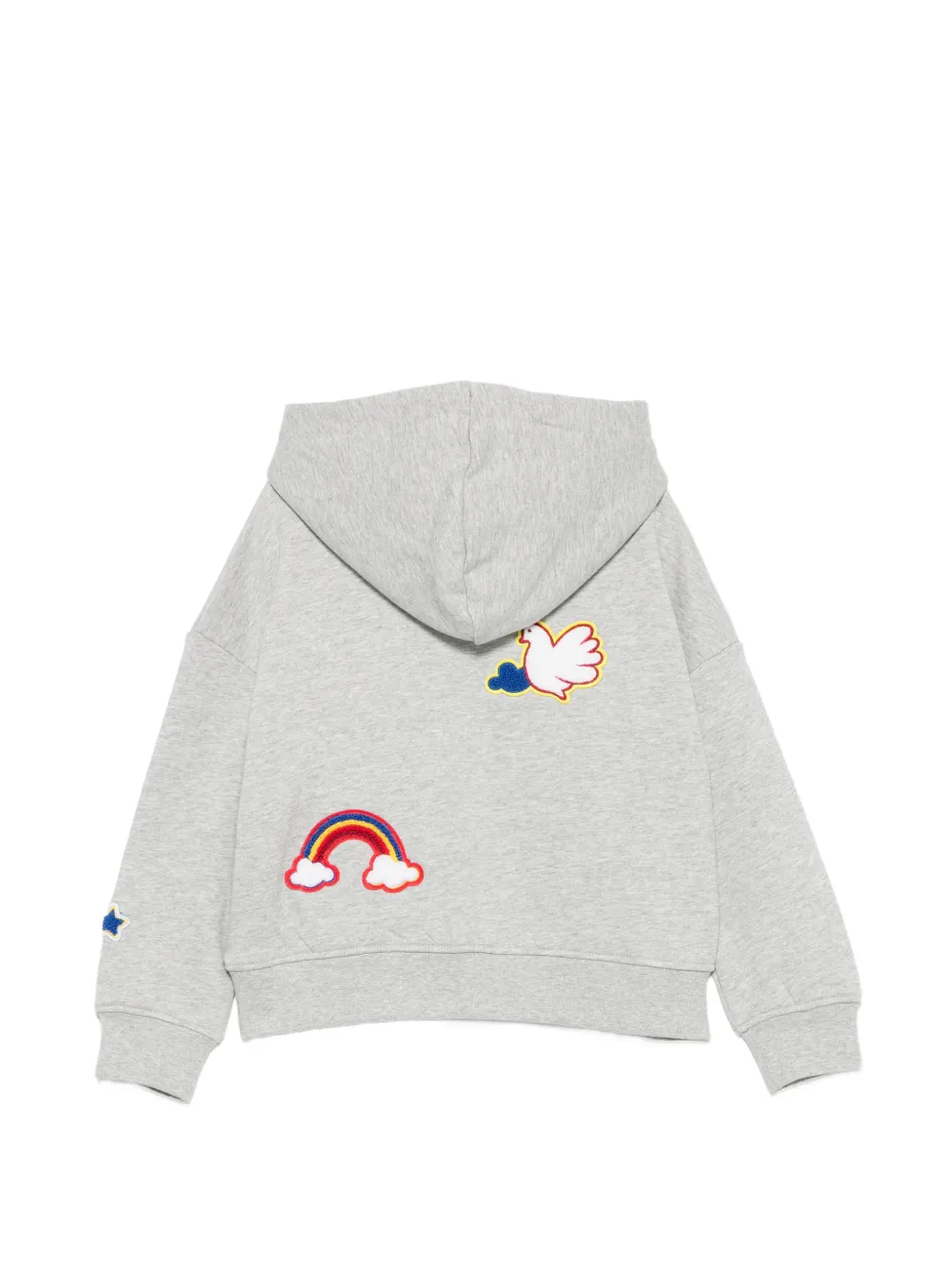 Stella McCartney Kids Hoodie met logo-patch en grafische print Grijs
