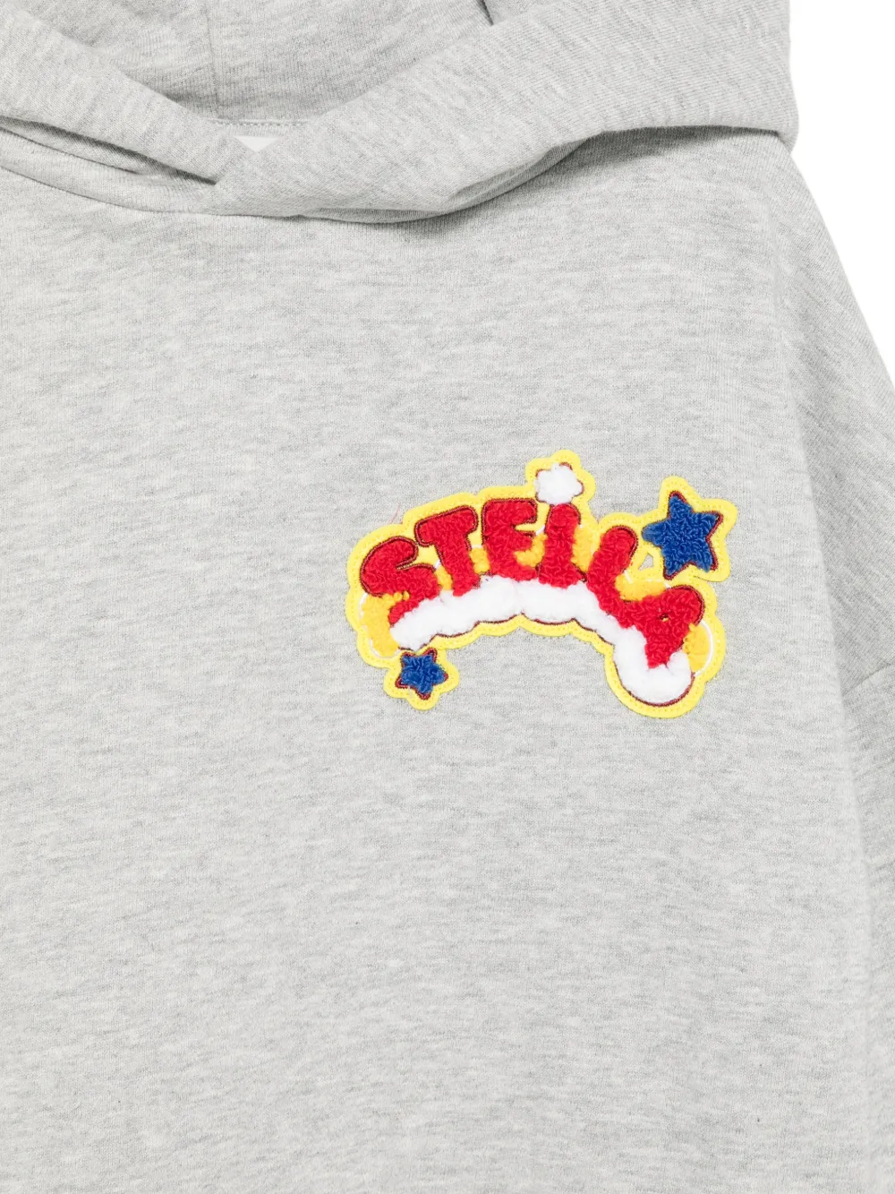 Stella McCartney Kids Hoodie met logo-patch en grafische print Grijs