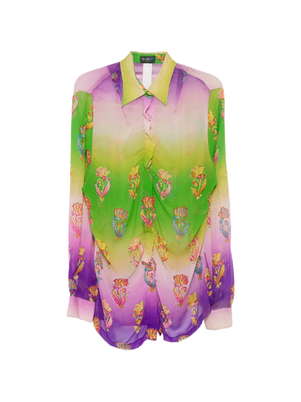 Versace Pre-Owned 1990s floral-print silk shirt - Green