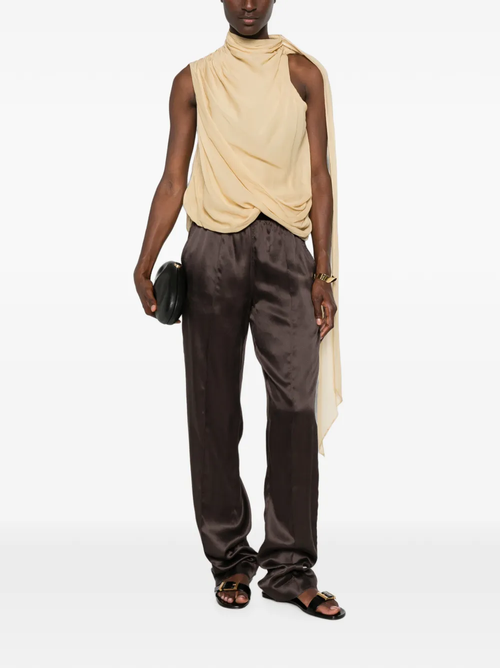 TOM FORD Peach-Feel zijden satijnen pyjamabroek Bruin