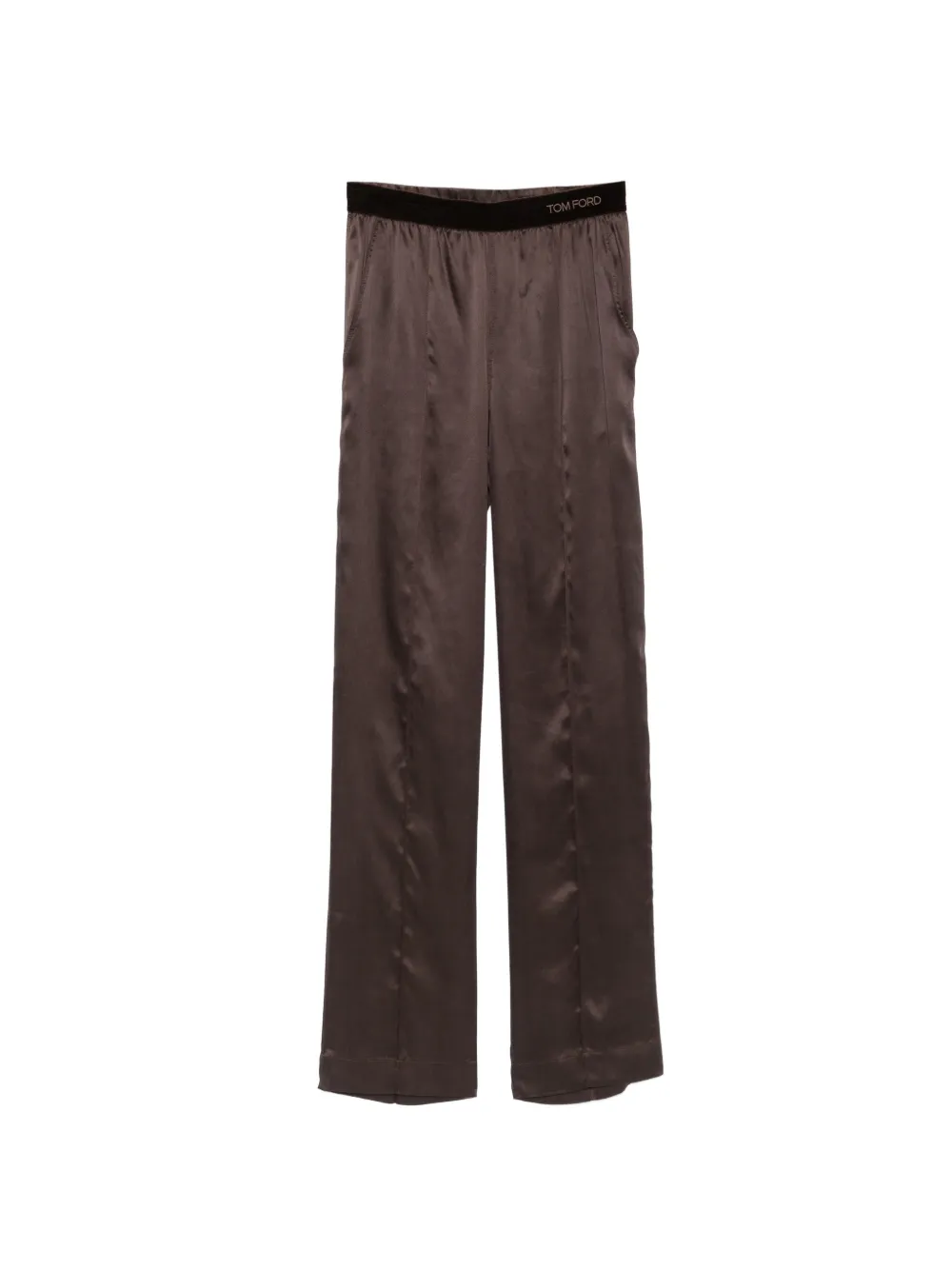 TOM FORD silk elasticated-waistband trousers - Brown
