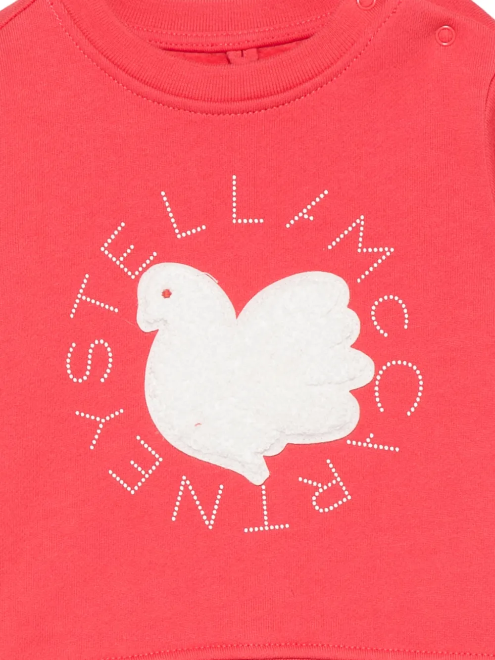 Stella McCartney Kids Sweater met logo-print en duif-patch Rood