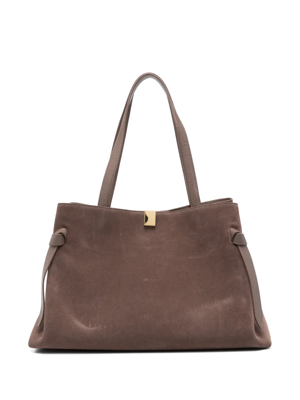 Yuzefi Gyoza suede knotted-strap tote bag - Marrone