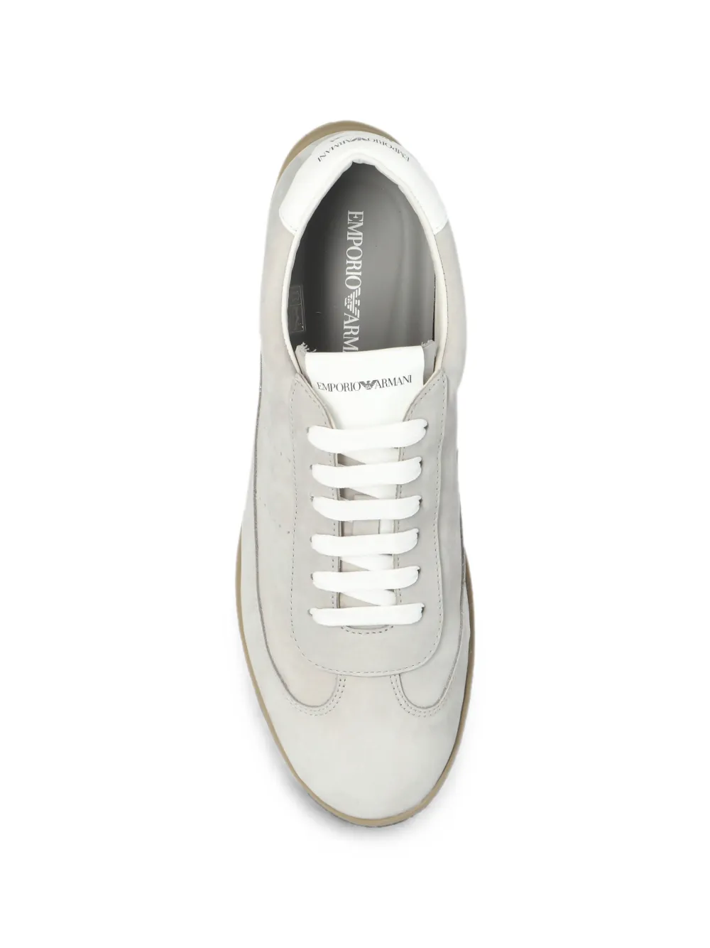 Emporio Armani suede leather sneakers Grijs