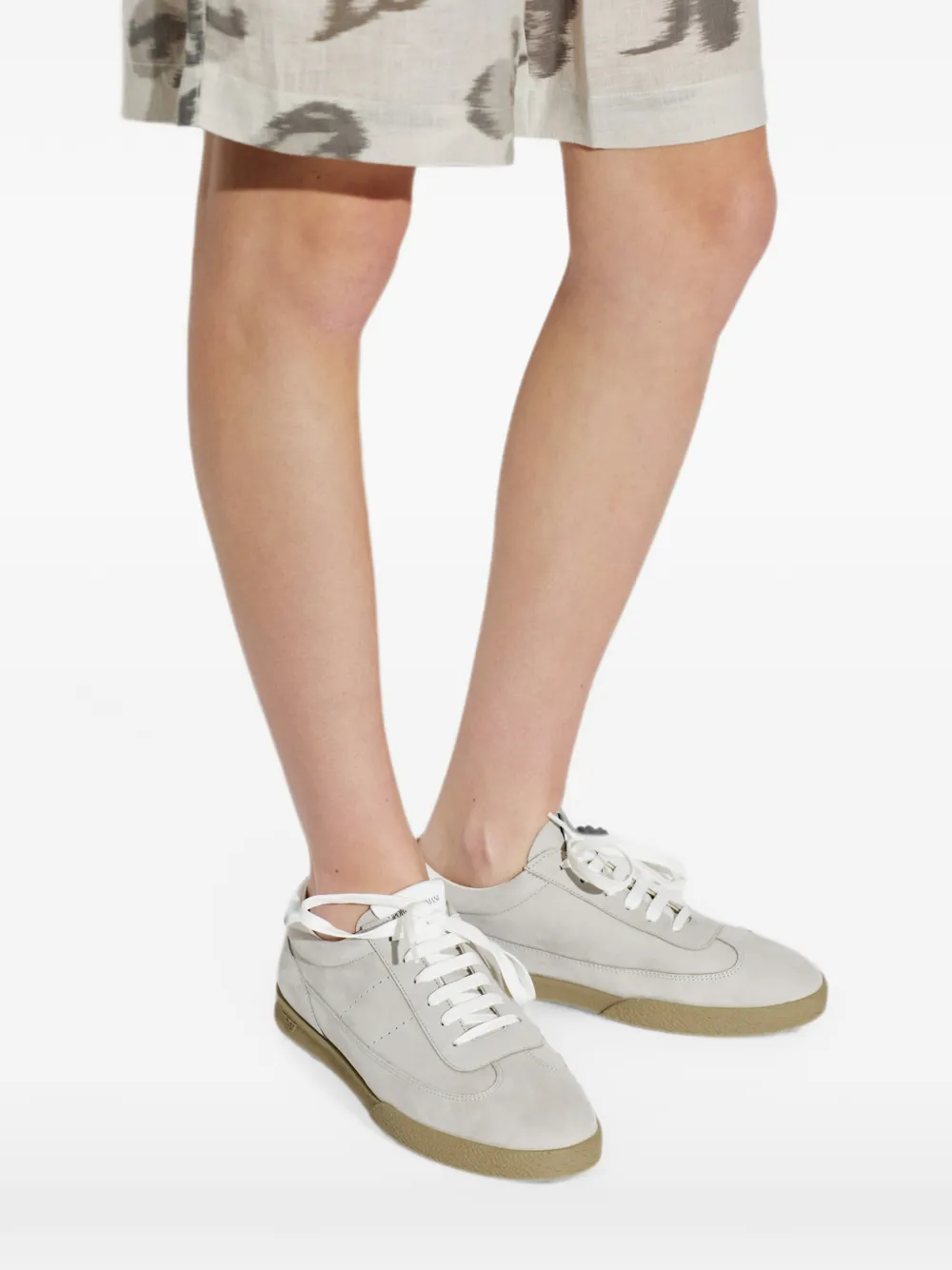 Emporio Armani suede leather sneakers Grijs